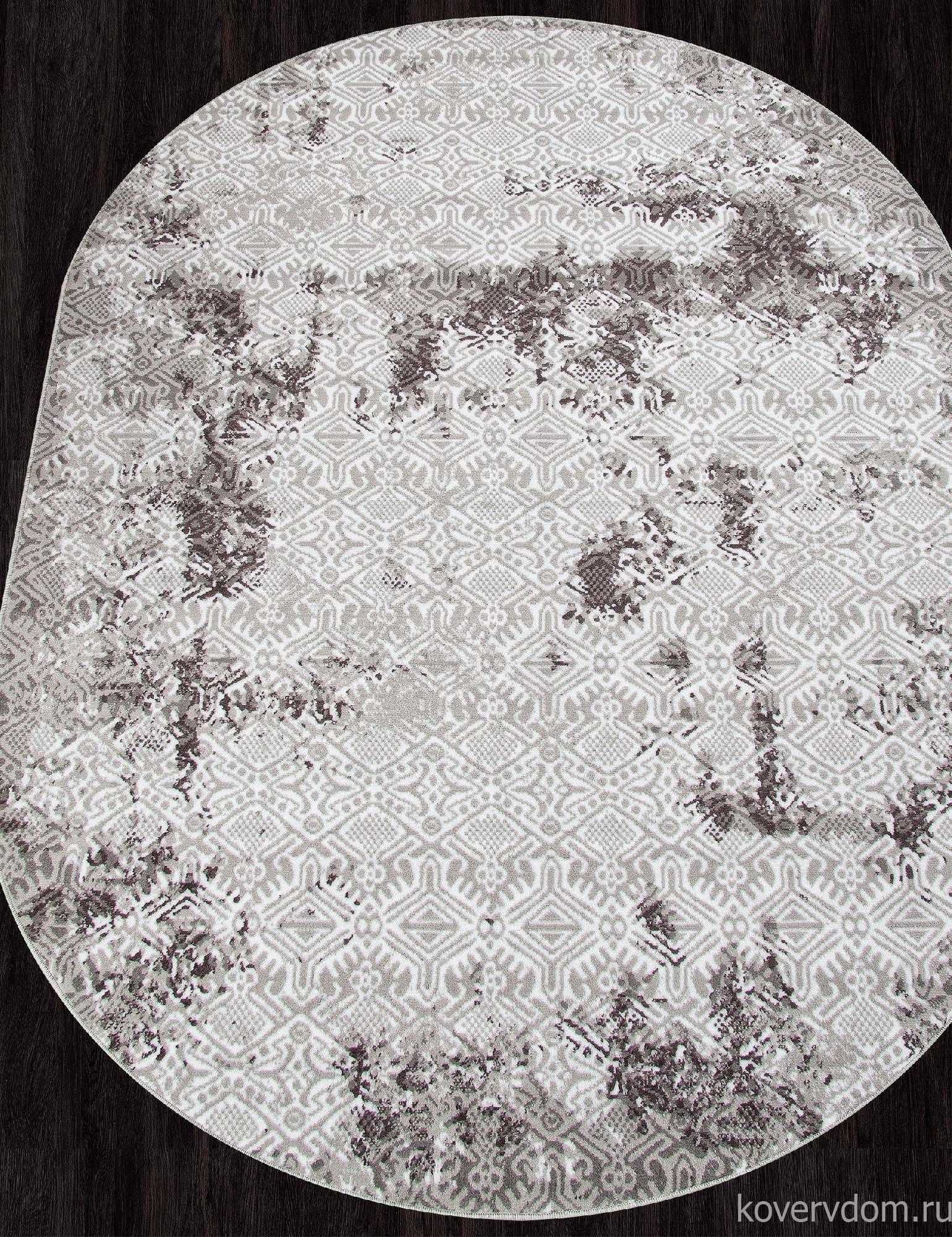 Ковер SILVER-A F392 GRAY Овал