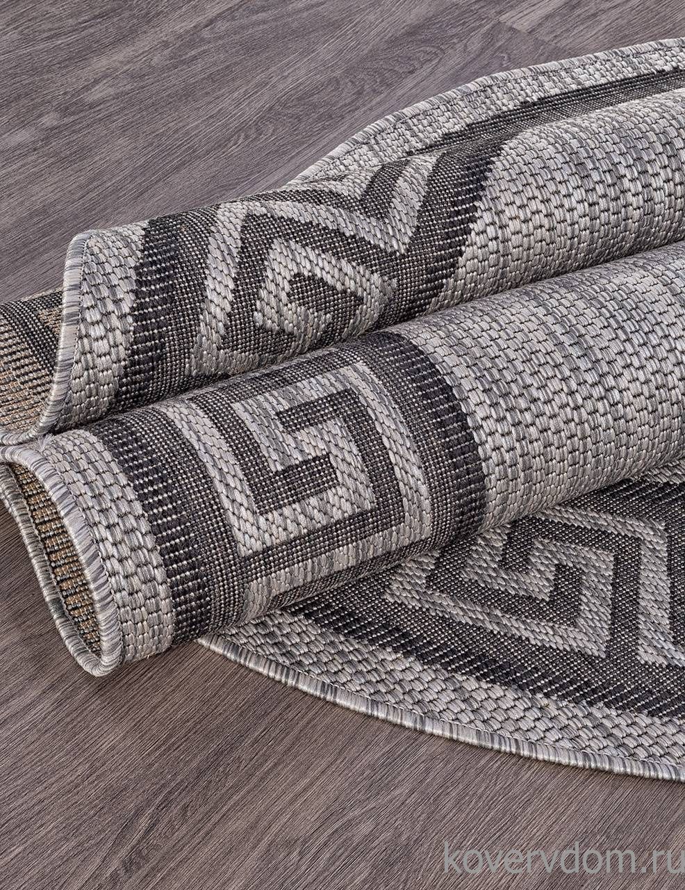 Ковер циновка VEGAS S002 GRAY-BLACK Овал Ковер циновка VEGAS S002 GRAY-BLACK Овал