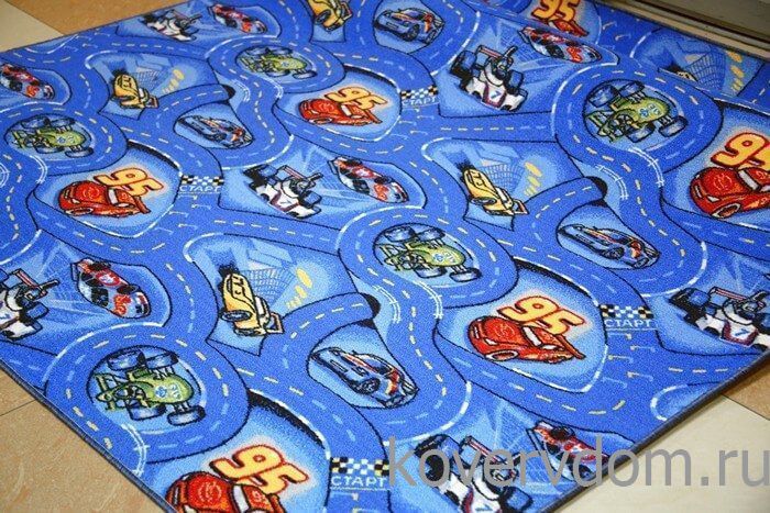 Детский ковер-палас Формула-1 синий Детский ковер-палас Формула-1 синий