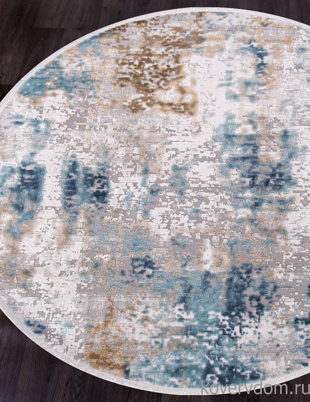 Ковер ALLURES 12004 CREAM / BLUE Круг Ковер ALLURES 12004 CREAM / BLUE Круг