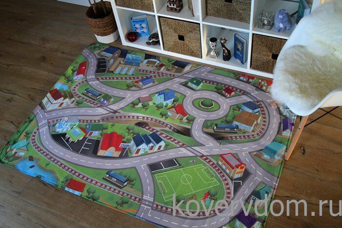 Детский развивающий 3D ковер с дорогами ГОРОДОК 86132 Детский развивающий 3D ковер с дорогами ГОРОДОК 86132
