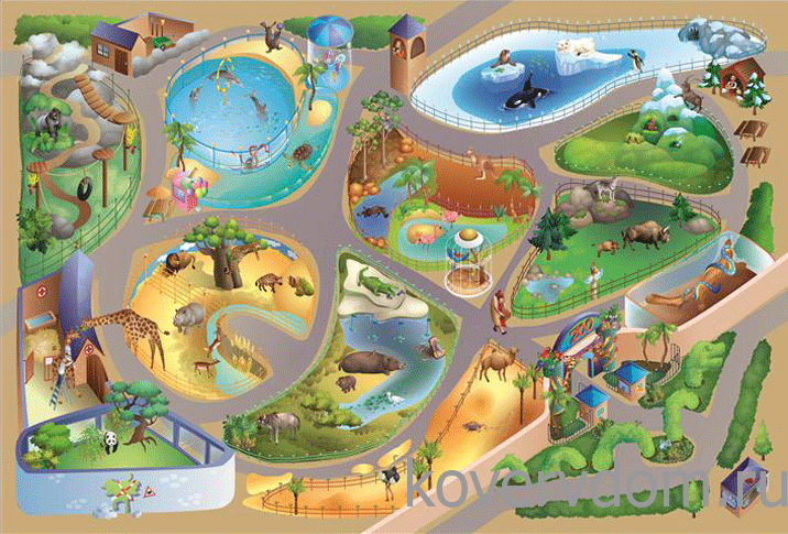 Детский развивающий 3D ковер Сказочный Зоопарк 86027 Детский развивающий 3D ковер Сказочный Зоопарк 86027